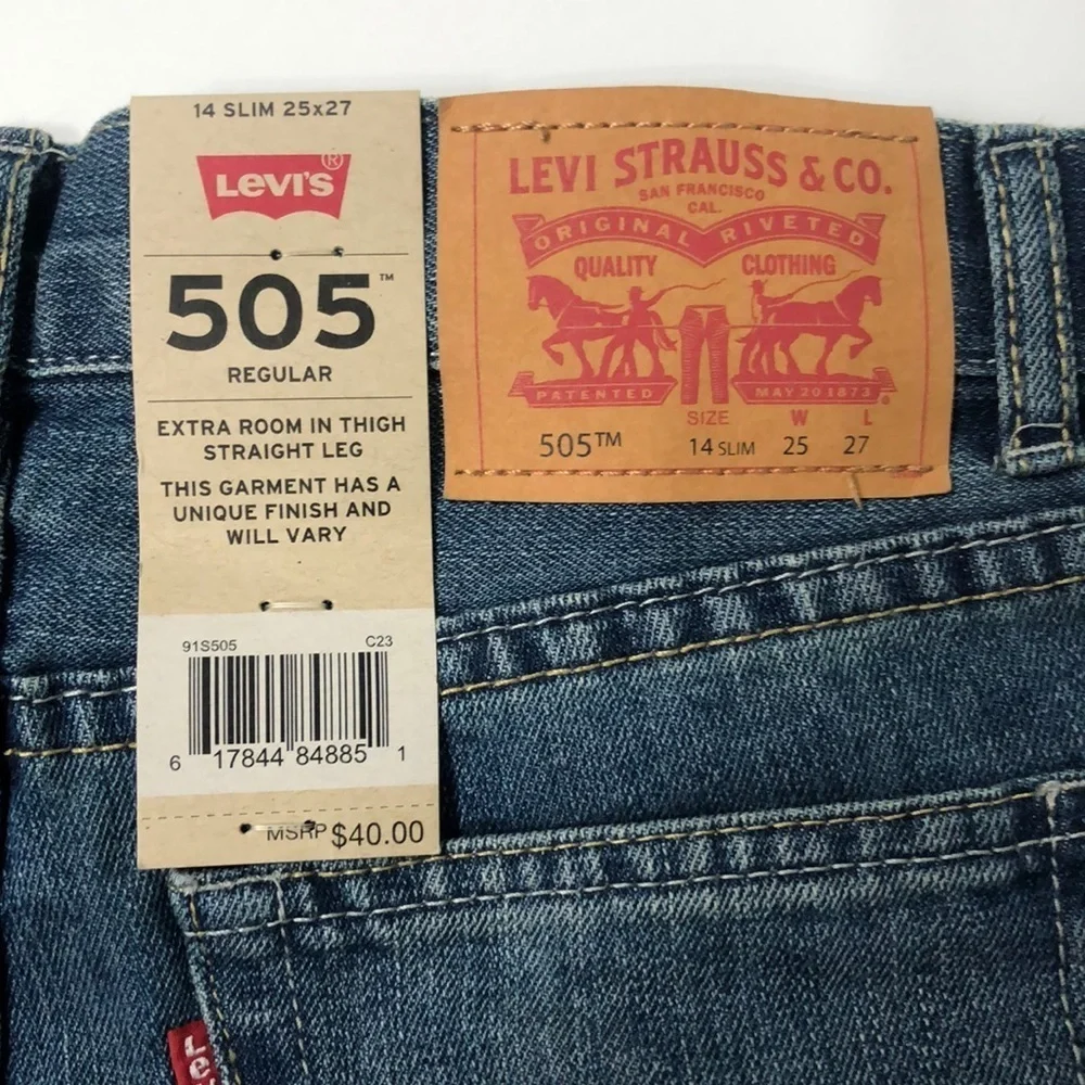 Kids LEVIS 505 REGULAR size 14 slim. NWT